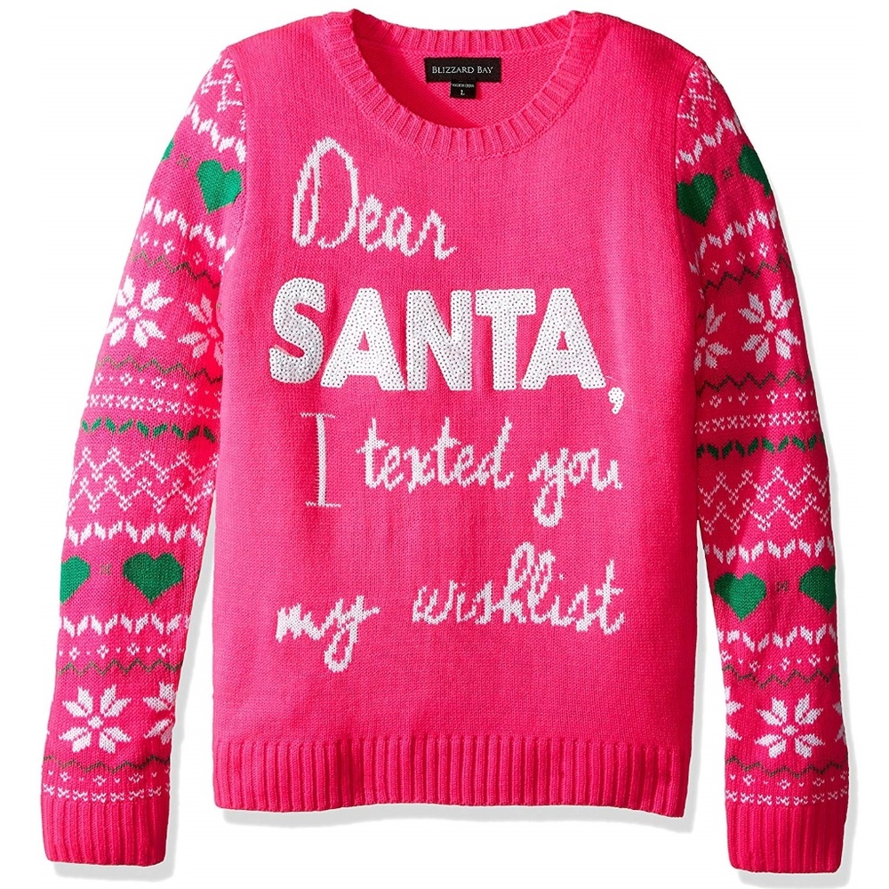 NWT Blizzard Bay Girls' Dear Santa Sweater XS 4/5
